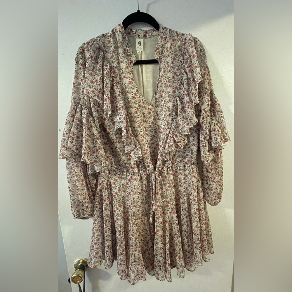 FLAWLESS Pink Floral Ruffle Dress